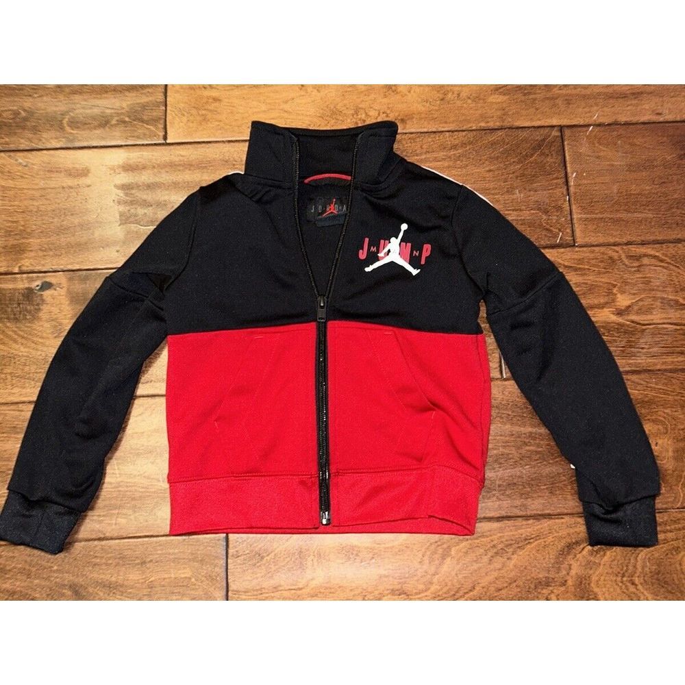 Air Jordan Toddler Kids 3T 2-3Y White Jumpman Logo Track Jacket Basketball Used